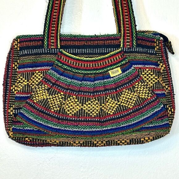 Artesanians Pinzon Tribal Aztec Bohemian Rasta Woven Shoulder Bag - Picture 2 of 7